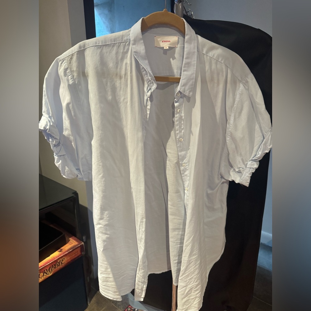 Xirena Light Blue Women's Relaxed Button-Down Shirt - Channing - Picture 3 of 5
